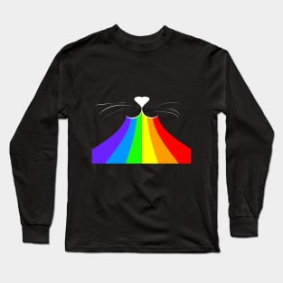 Rainbow cat face Long Sleeve T-Shirt